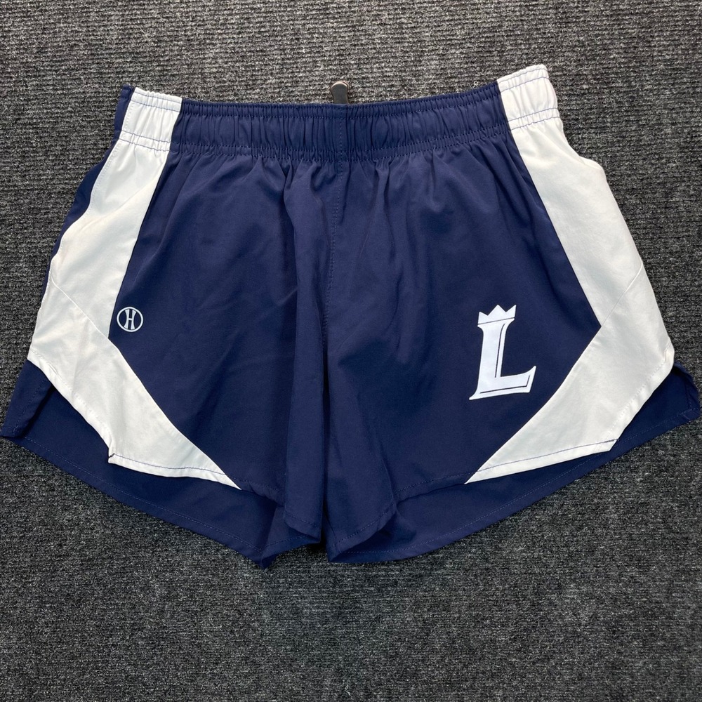 Holloway Athletic Shorts Girls Large Navy Blue White Running Training Zip Pocket